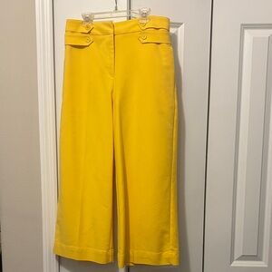 New York & Company Sunny Yellow Button-Accent Pants